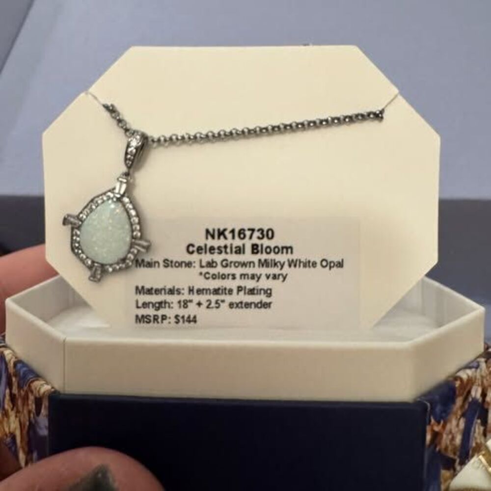 Bomb Party NK16730 - "Celestial Bloom" Milky White Opal on Hematite